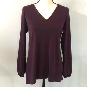 Express Crisscrossed Back Burgundy/Wine Women’s Sz S Long Sleeve Blouse